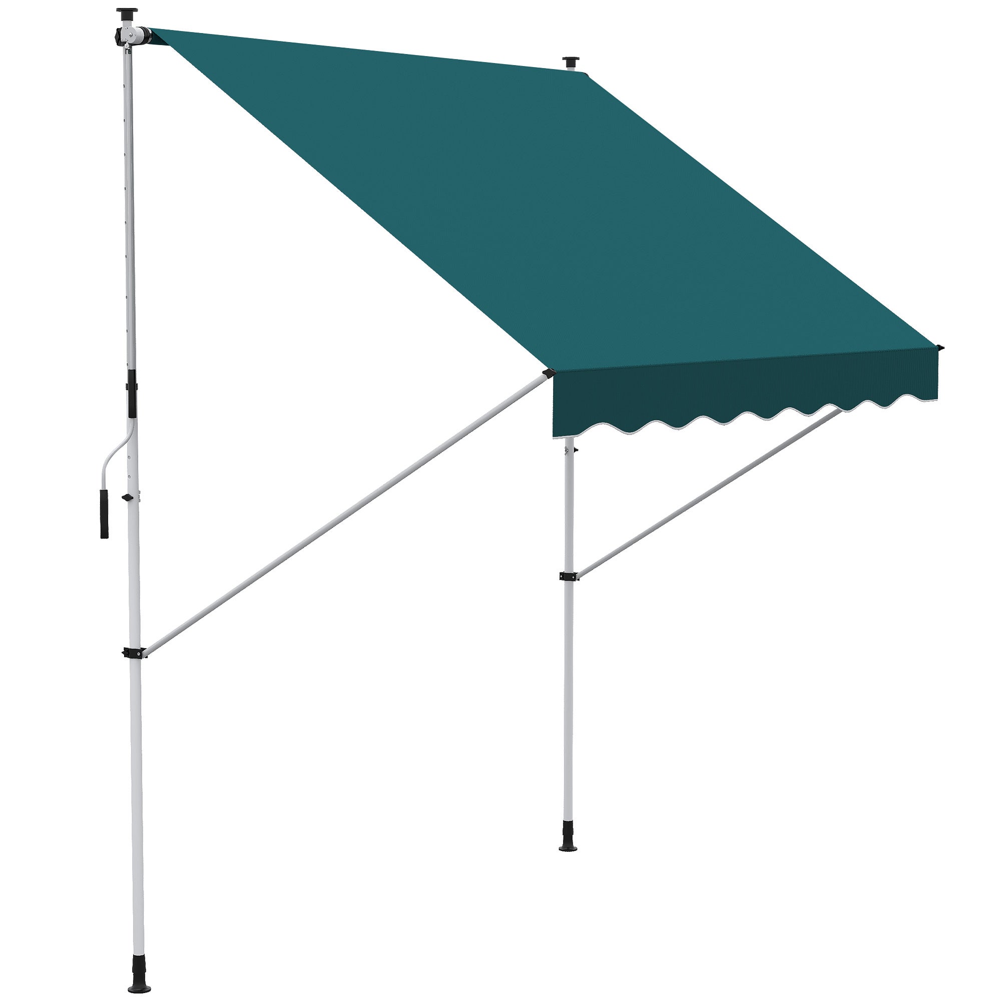 Toldo manual retráctil outsunny verde 200x150x280 cm