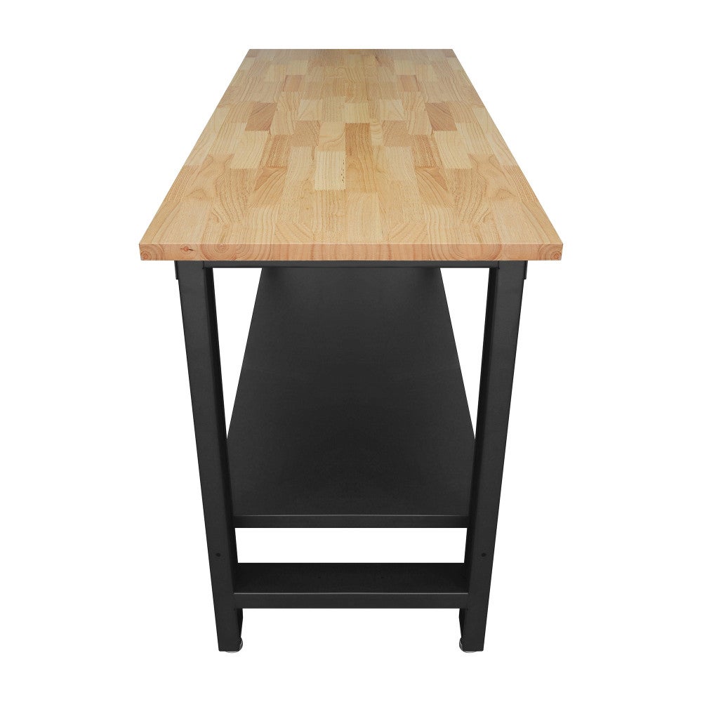 Etabli d'Atelier - Table de Travail Noir en Métal - Plateau bois - Dimensions 1600x600x880 ep 25mm - 5