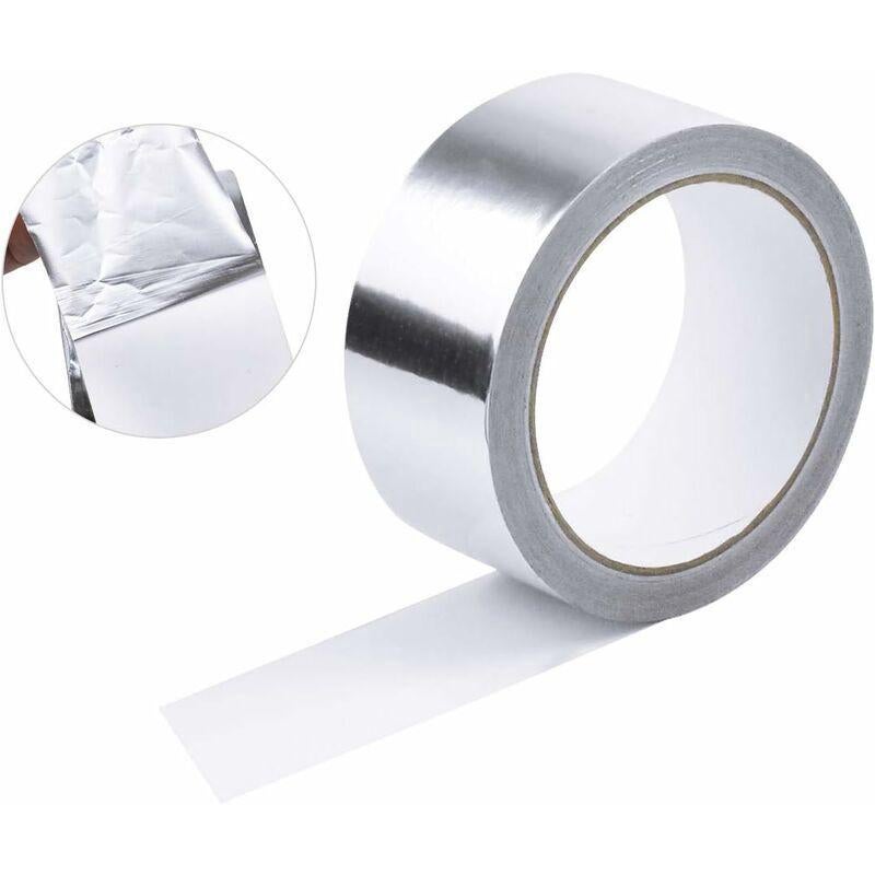 Nastro in alluminio argentato - 1 mm x 50 mm x 20 m, nastro sigillante impermeabile, nastro di rinforzo resistente alle alte temperature - 5