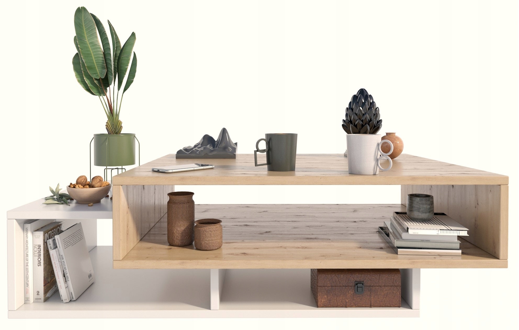 Ława stolik kawowy SARA artisan-biały loft retro