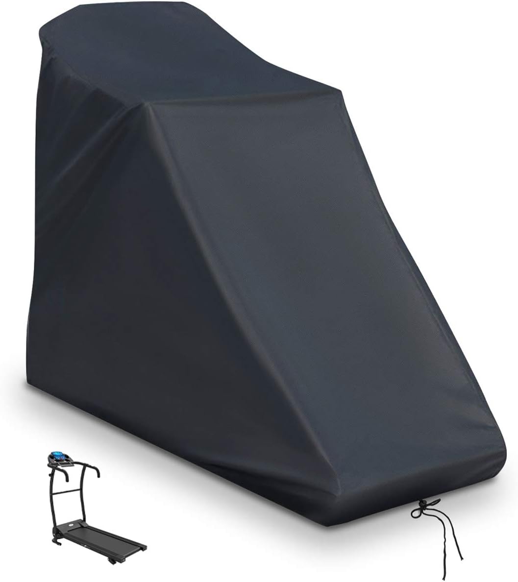 Wodoodporny pokrowiec na bieżnię, nierozkładany, z zamkiem błyskawicznym i ściągaczem - czarny