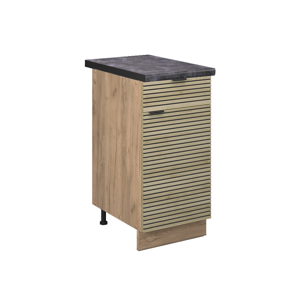 Vicco Szafka dolna do kuchni Fame-Line, Panel dębowy, 40 cm , BP Antracyt