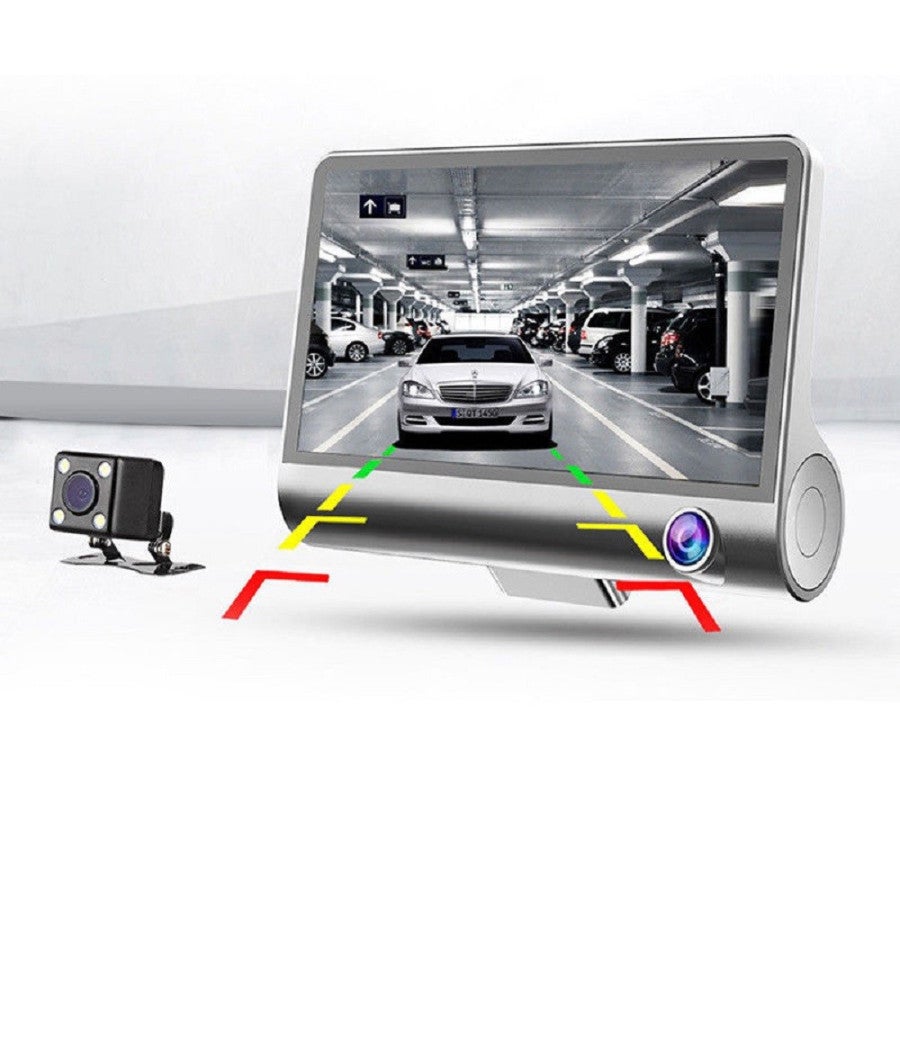 Trade Shop - Telecamera Dvr Per Auto Camper Full Hd 1080p 3 Telecamere Interna Esterna Lcd 4' - - 4