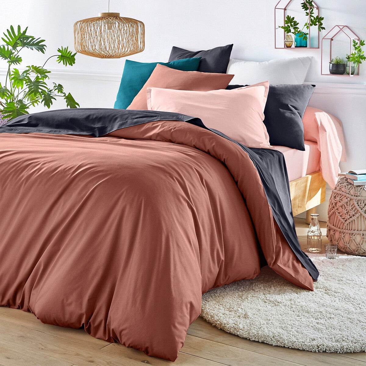 Housse de couette unie en polycoton, Scenario - Beige - 140 x 200 cm - 7