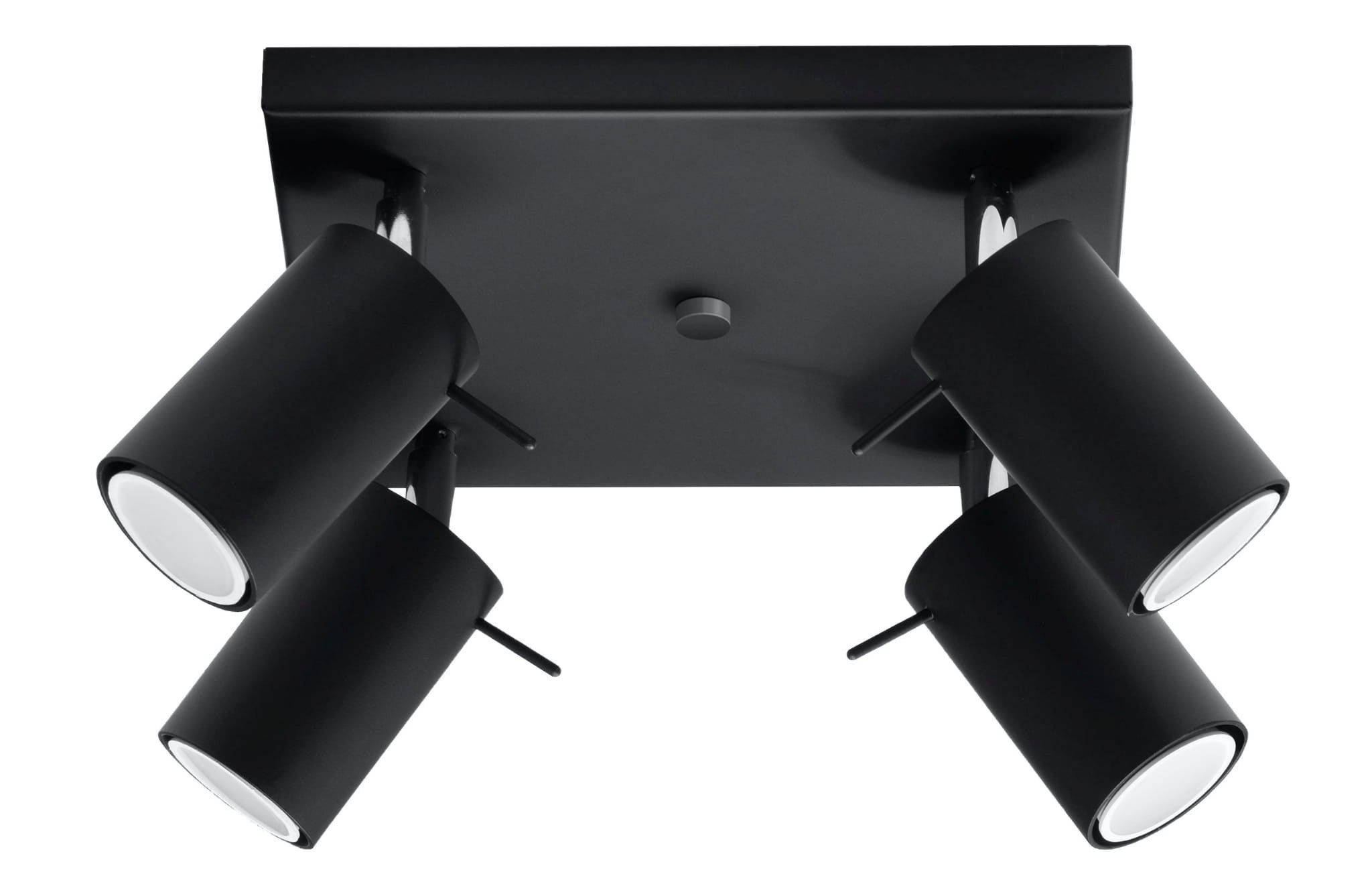 Lampa sufitowa wisząca Ring czarna-chromowana 4xGU10x40W reflektory wym: 25 x 25 cm metal Sollux Lighting