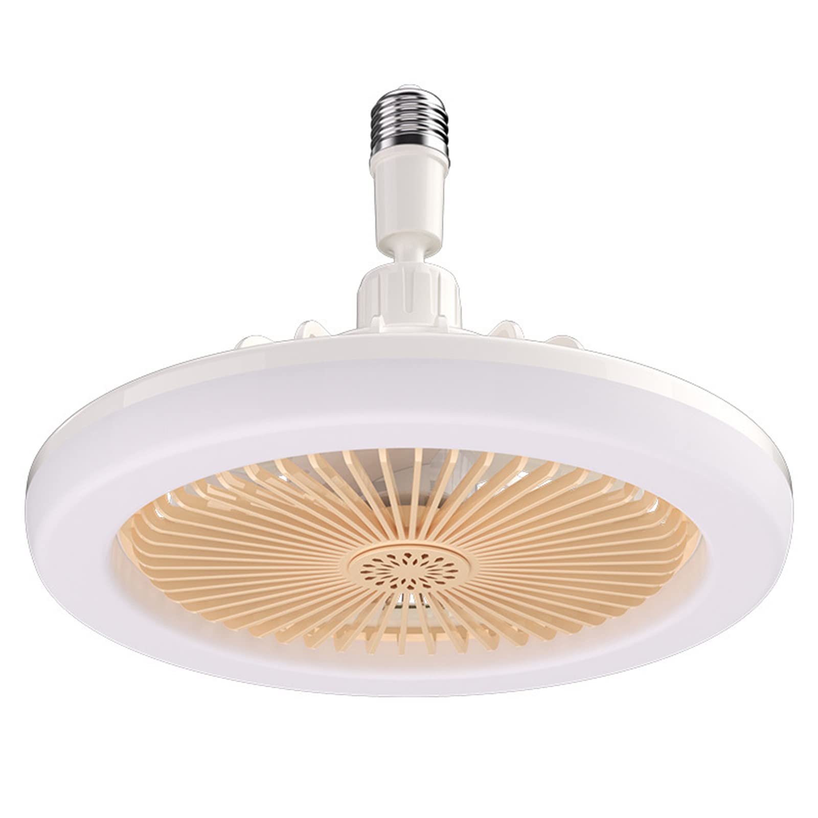 Wentylator sufitowy LED do sypialni z aromaterapią, 5 łopatek, pilot zdalnego sterowania E27, wentylator chłodzący do domu, beżowy, białe światło