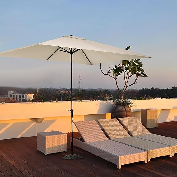 Telo di ricambio for ombrellone da giardino for tavolo da mercato con 6/8 stecche, for esterni, cortile, piscina, ristorante, matrimonio, blu navy [senza supporto for ombrellone](Khaki,2.7m/8.8FT-6 Ri