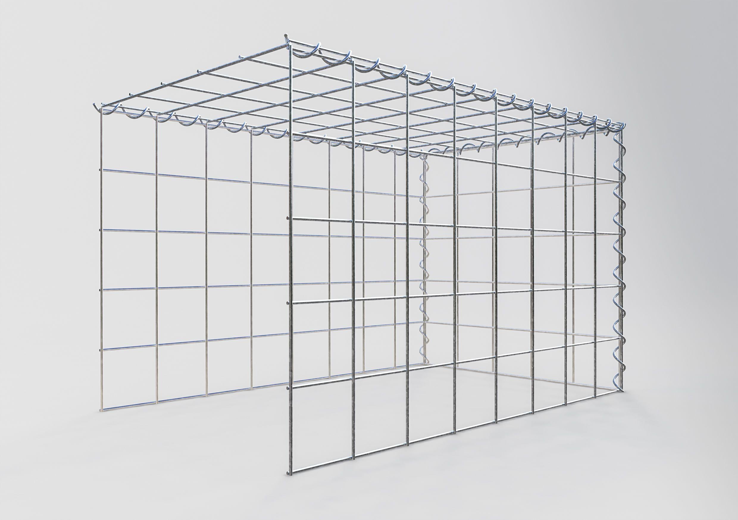 Gabiona - Gabbione per estensione e sovrapposizione, 80x50x50cm (LxHxP), maglia 10 x 10cm, senza griglia frontale o inferiore - 2