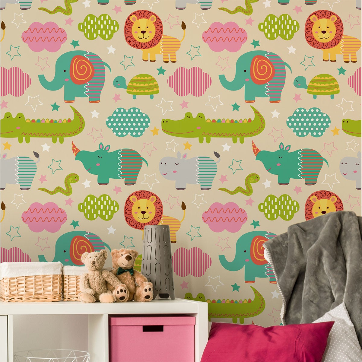 Adesivo arazzo stanza dei bambini animali della foresta - Sticker adesivo - adesivi murali - 50x50cm - 3