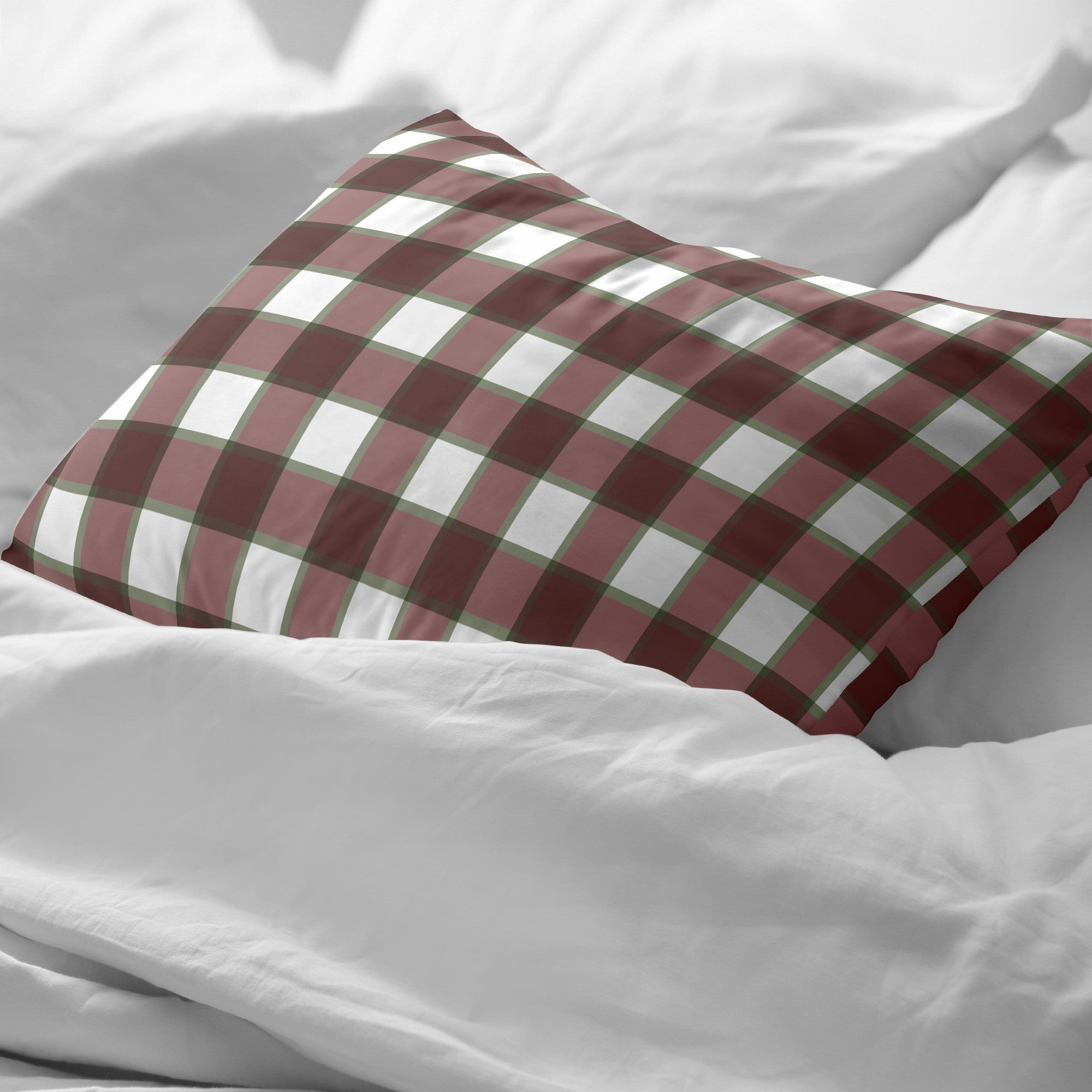 Taie d’oreiller 100% coton Xmas Grand Vichy - 65x65 cm - 2