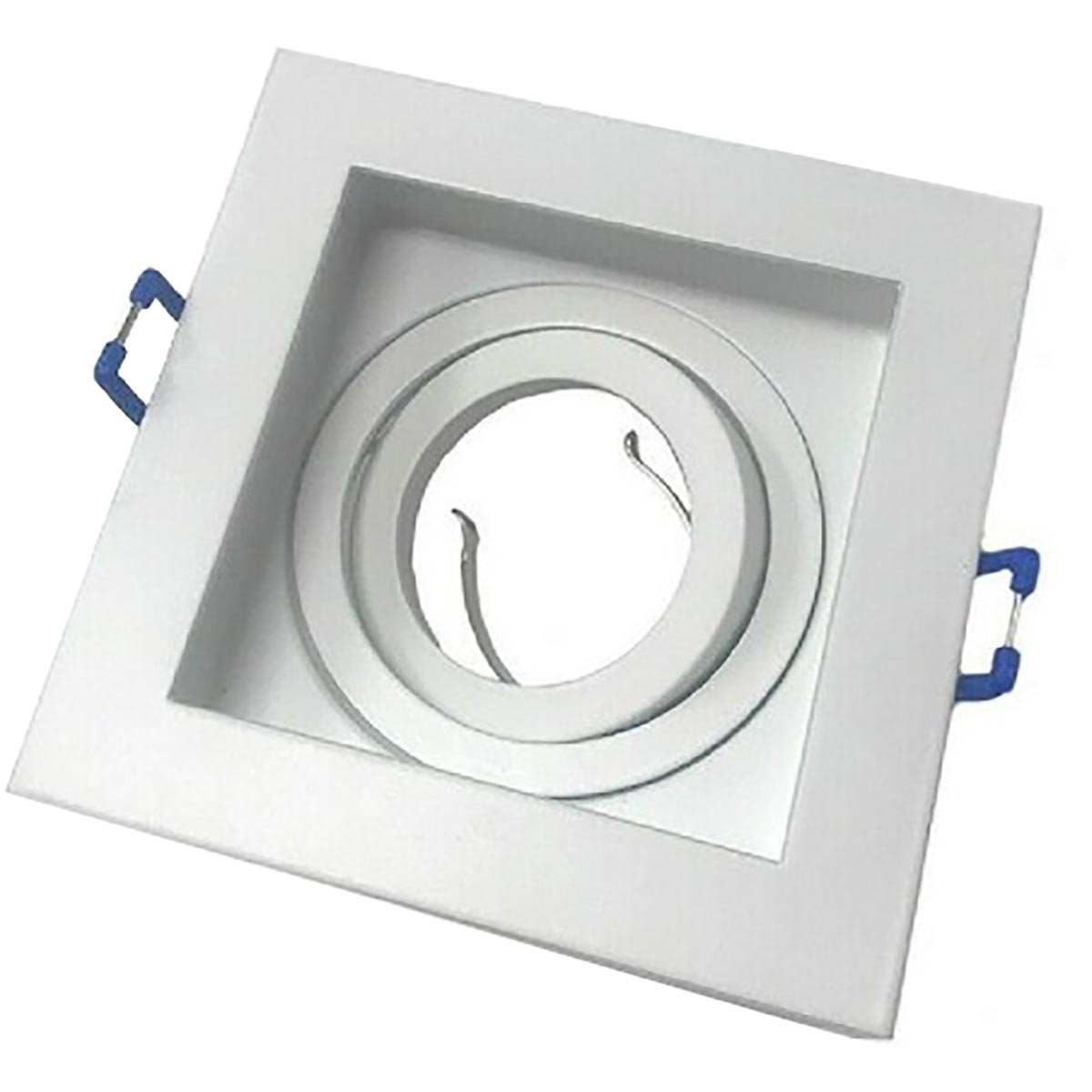 Support de spot réglable encastré 90mm carré pour plafonniers GU10 GU5.3 COULEUR BLANC - 3