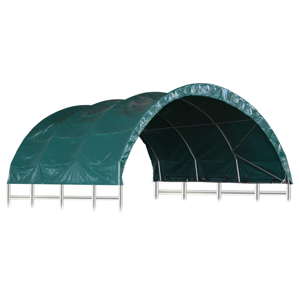 Maison Exclusive - Tenda per Bestiame in PVC 3,7x3,7 m Verde - 2