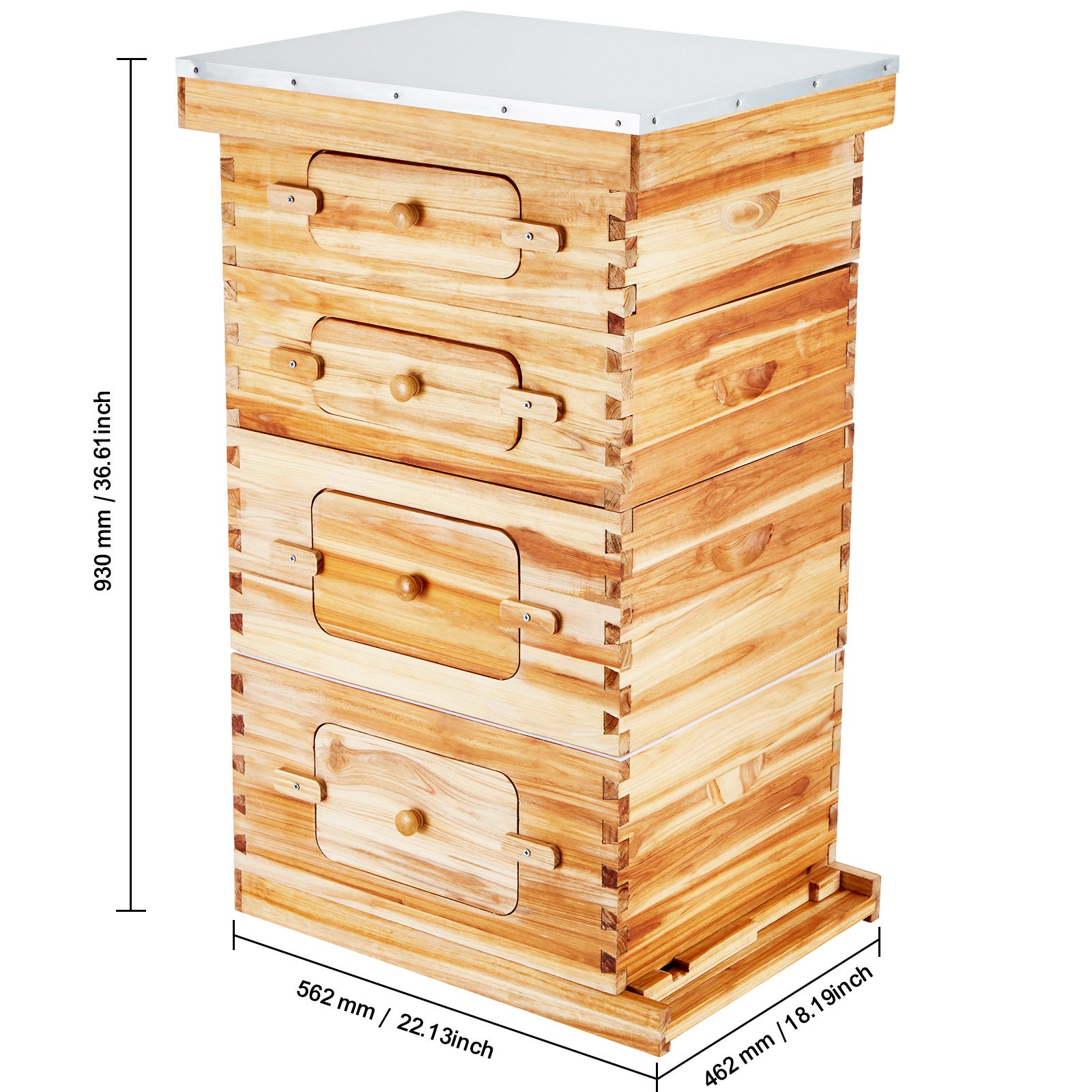 Kit inicial para colmeia SucceBuy 40 quadros, madeira de cedro revestida com cera de abelha, 2 caixas profundas + 2 médias, modelo Langstroth - 2