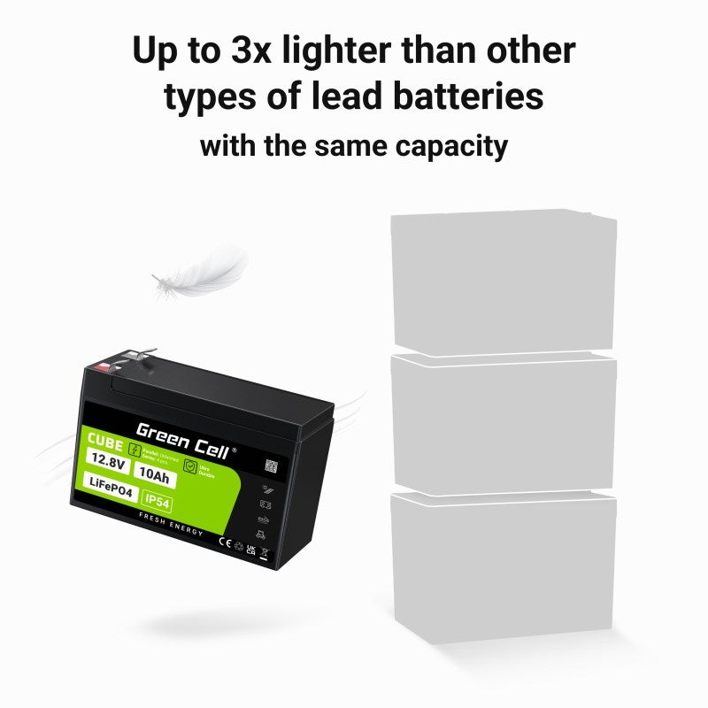 Batterie pour onduleur Green Cell LFPGC12V10AH Lithium Fer Phosphate (LiFePO4) 12,8 V 10 Ah - 3