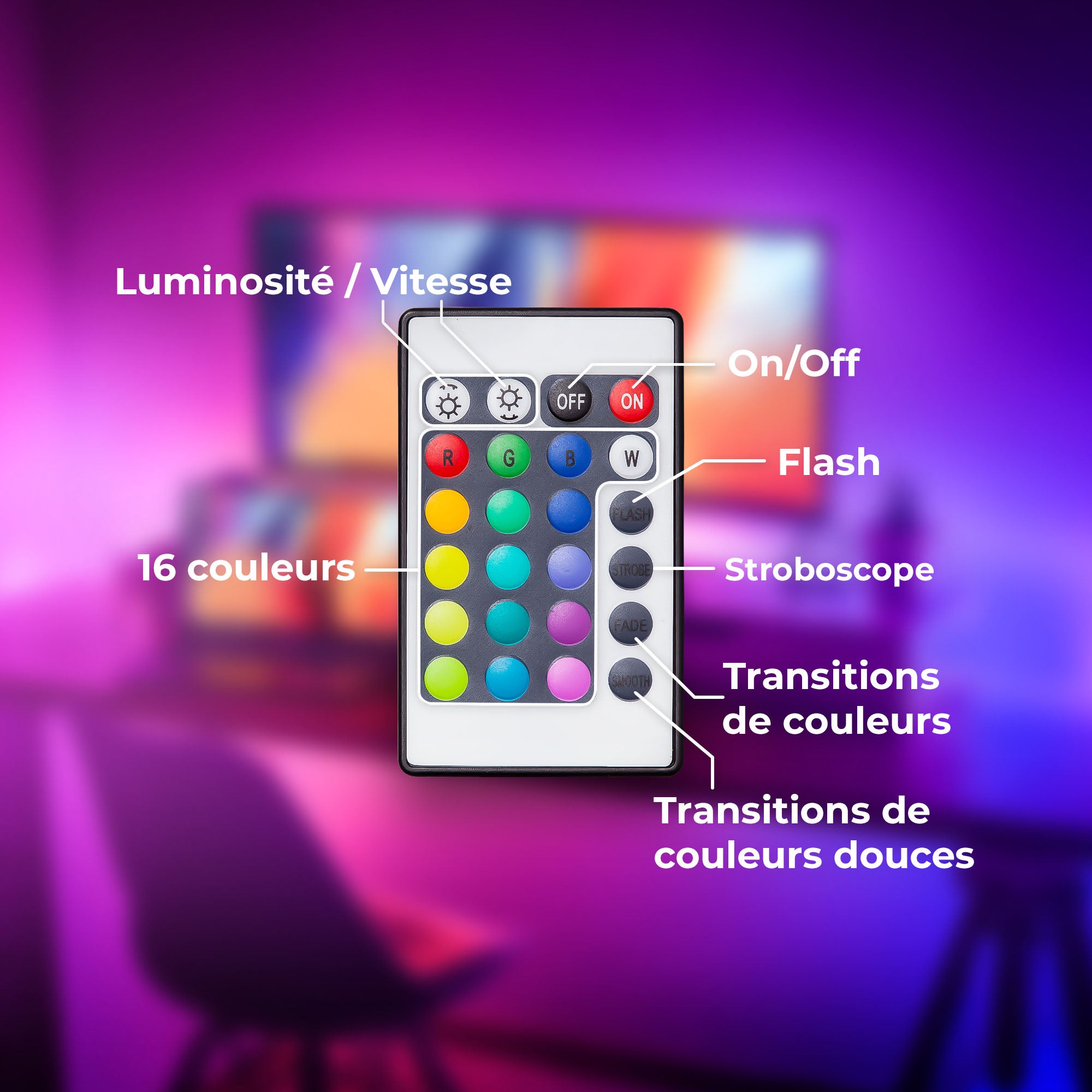 Bande LED RGB 5 m - 150 LED - Autocollante - Avec télécommande IR et driver - Changement de couleur - IP20 - B.K.Licht - 7