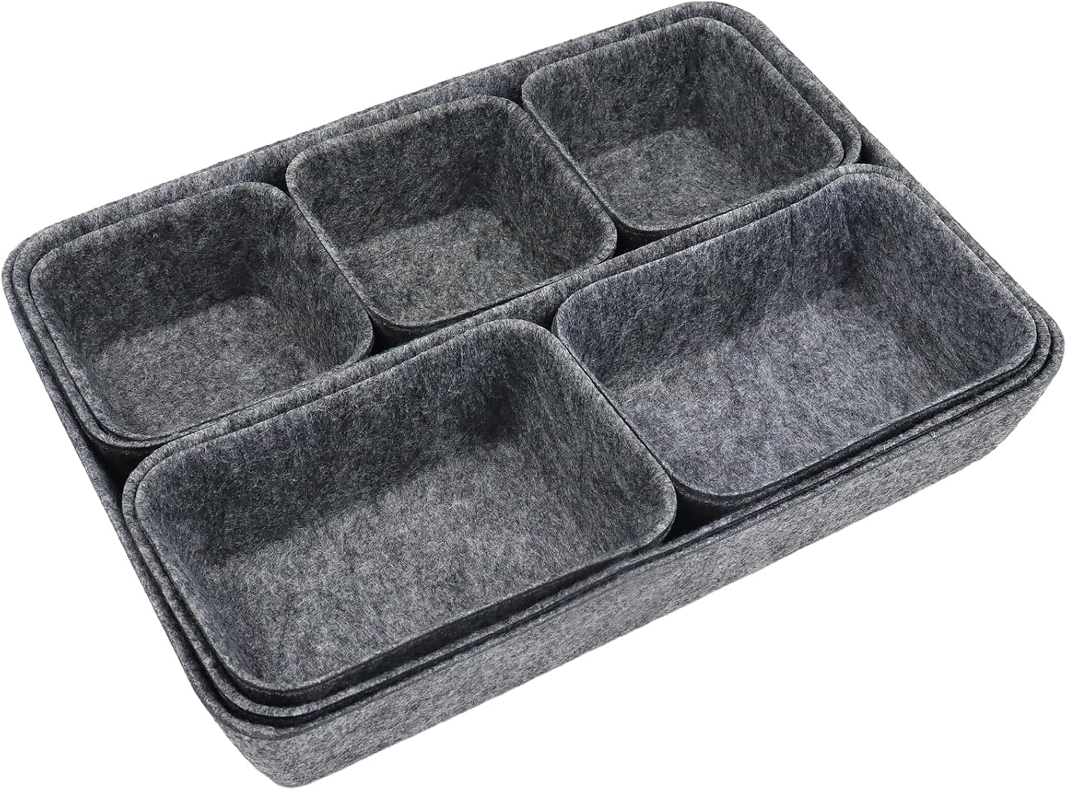 Organizzatore Per Cassetti In Feltro – Set Da 8 Pezzi (Misure Variabili) – Divisori Modulari Per Ufficio, Cucina, Toeletta E Comodino – Riordina E Ottimizza Lo Spazio - 3