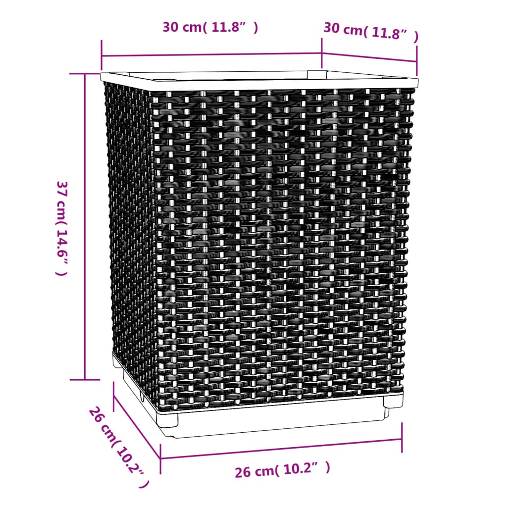 Jardinière bac lit surélevé plantes fleurs jardin terrasses lot de 2 30 x 30 x 37 cm polypropylène noir 02_0038926 - 6