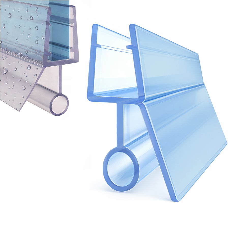 USZCZELKA DO KABINY PRYSZNICOWEJ SZYBY 4-6mm DRZWI DOLNA Z OKAPNIKIEM 50CM PRZEZROCZYSTA Z KÓŁECZKIEM NA DOLE