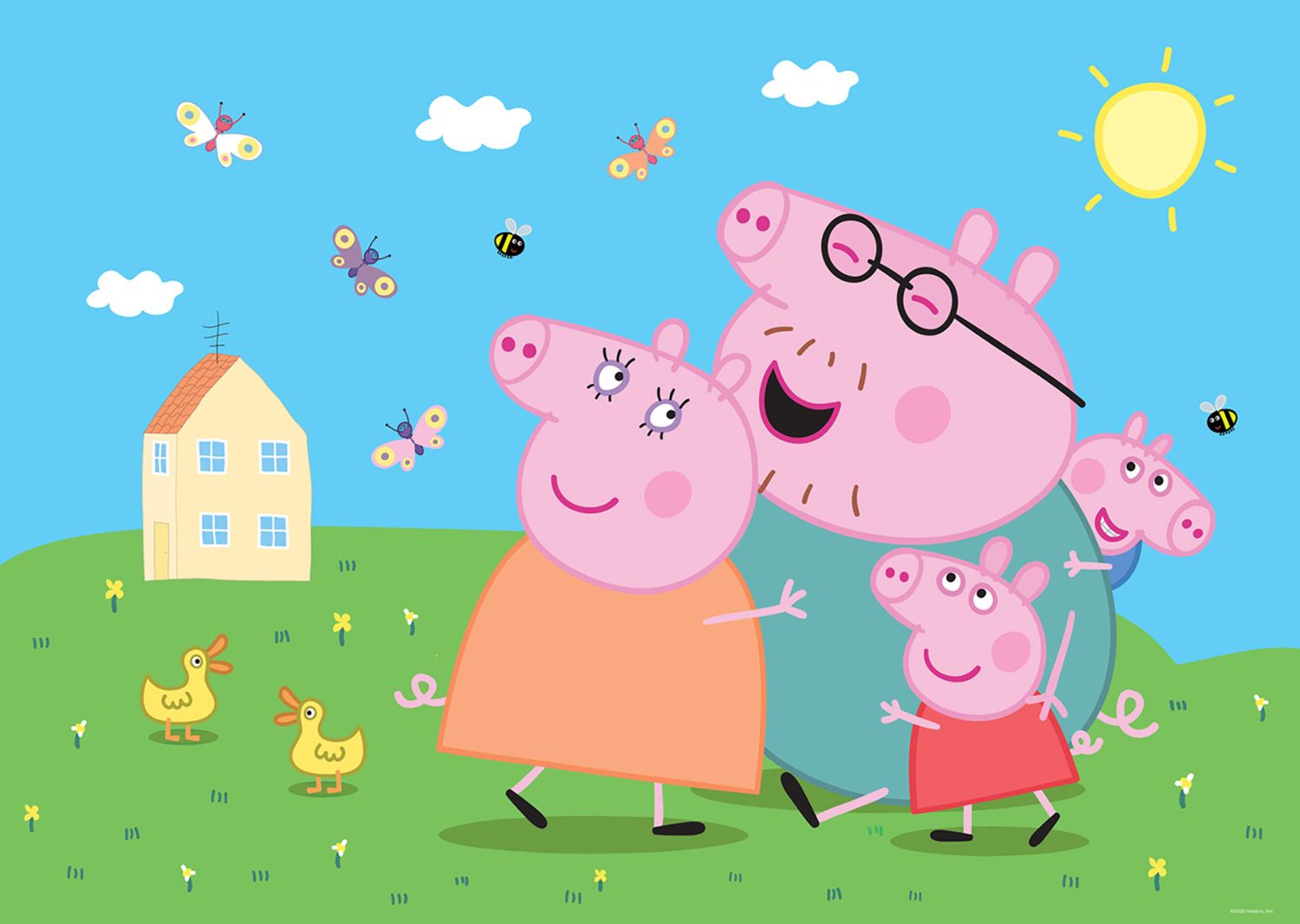 Fotomural peppa pig verde, azul y rosa - 1.82 x 2.52 m - sanders & sanders