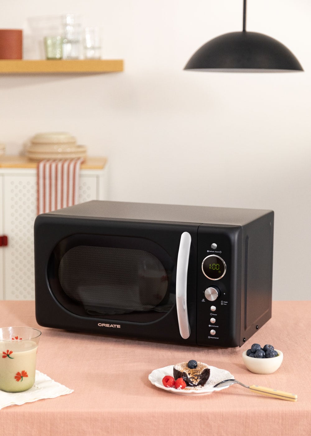 CREATE - MICROWAVE RETRO - Micro-ondes 20L gril numérique 900W- Noir - 2
