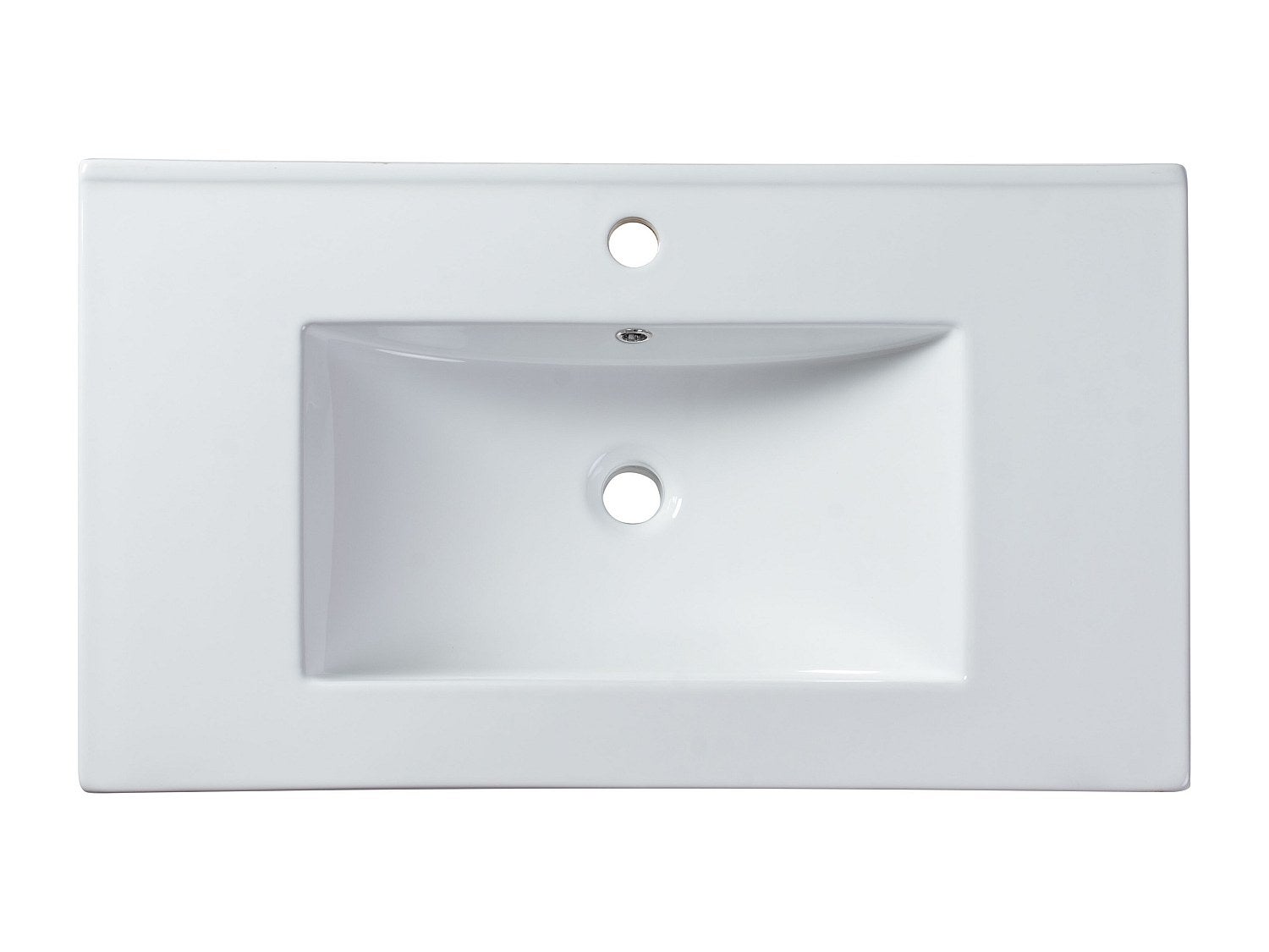 Vasque à encastrer blanche rectangle en céramique - 81 x 46,5 cm - MOTIAC - 3