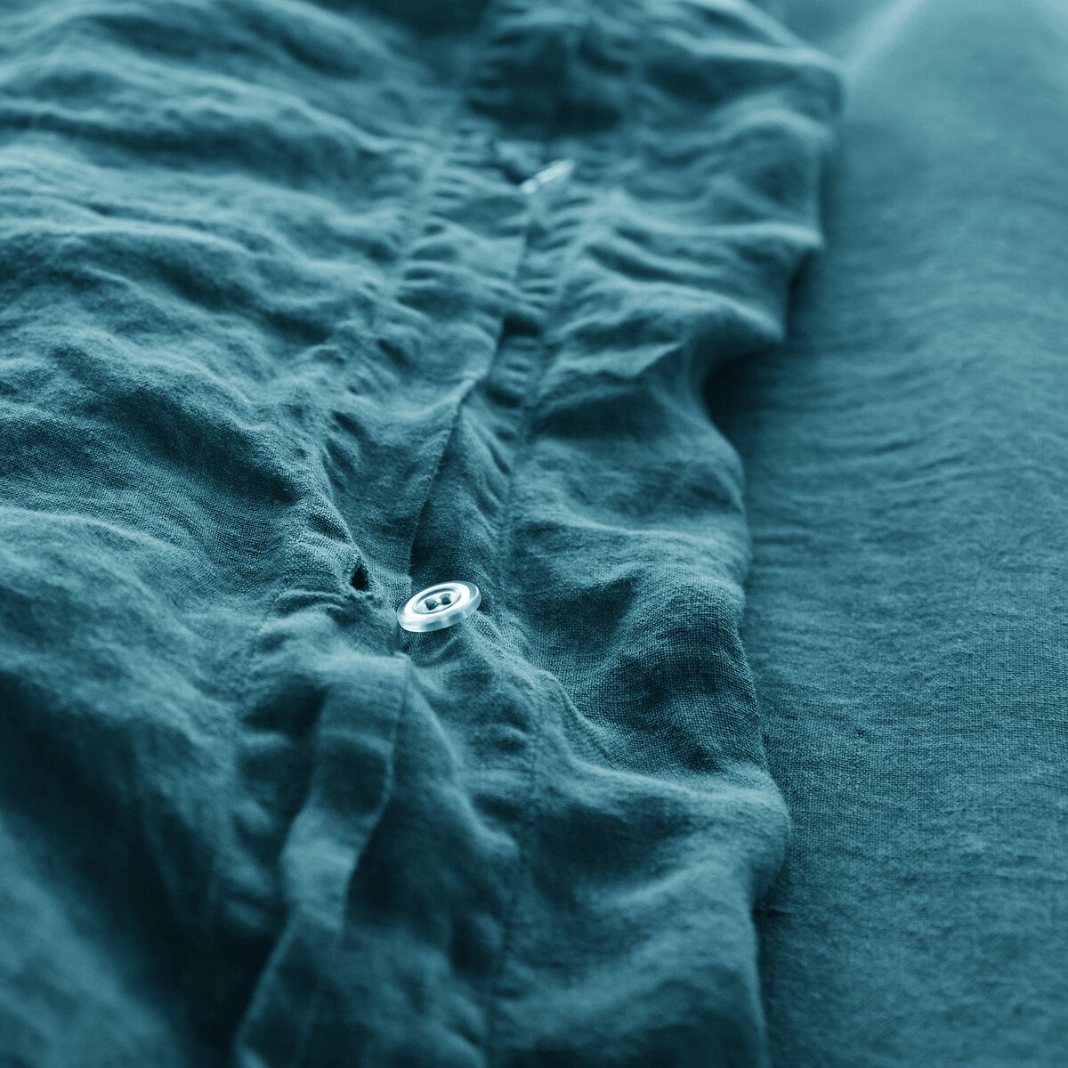 Housse de couette en lin lavé, Linot - Bleu adriatique - 260 x 240 cm - 4