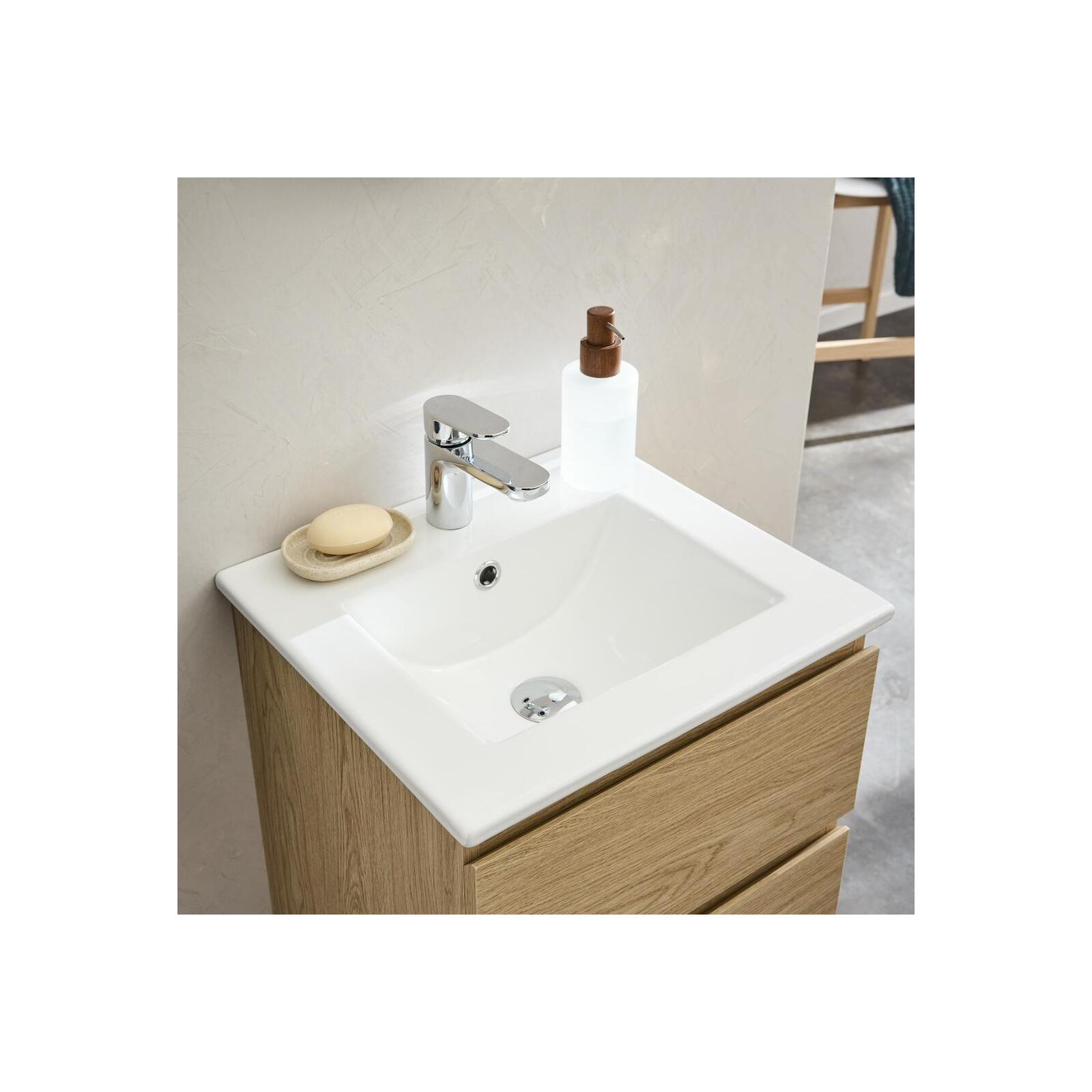 Meuble vasque SORRENTO suspendu 45cm avec plan céramique - 4