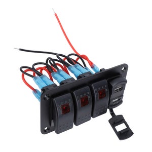 Interrupteur à Bascule 12V 5A (15A Max) 3 Broches - Pour Bateau, Camping-car, Voiture, Camion - Noir Ou Rouge