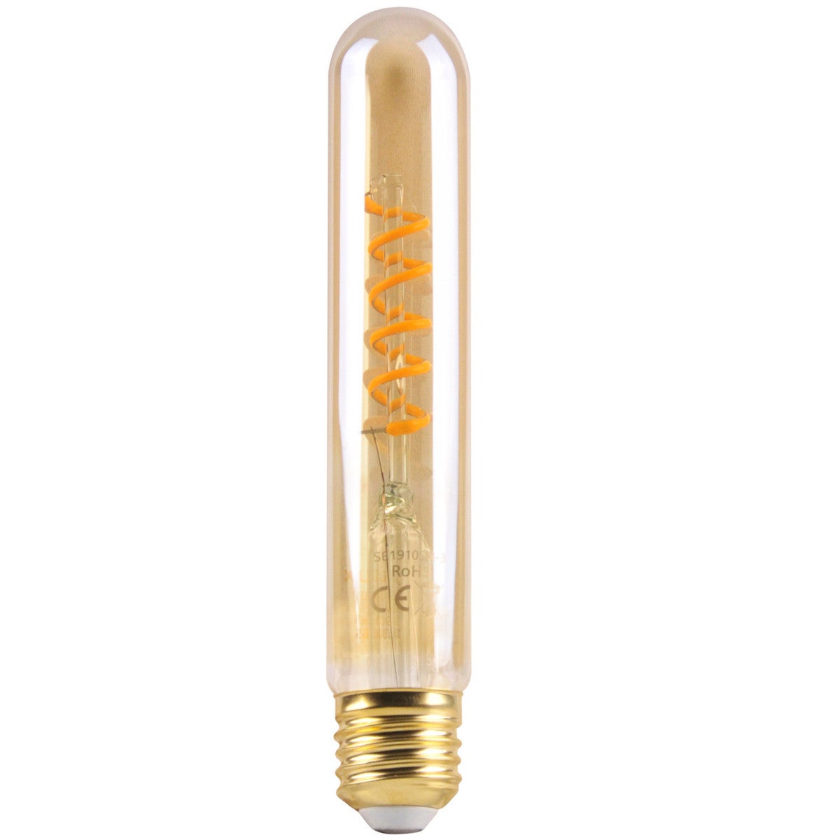 Zarówka dekoracyjna LED COB E27 4W tuba bursztynowa Ciepła biel 3000K 350lm Polux