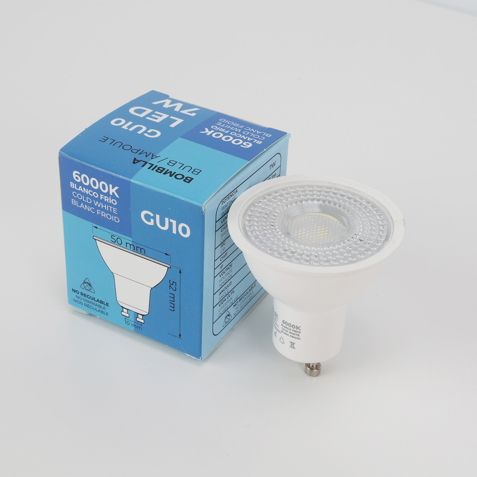 Pack de 10 Bombillas LED GU10 7W 45º SMD2835 665lm 220V 6000K Blanco Frío No Parpadeo - 8