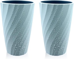 Cabilock 2pezzi Tazza da Bagno Riutilizzabile di Bicchieri per Collutorio e Spazzolini da Denti Design Infrangibile per Uso Domestico e Viaggi