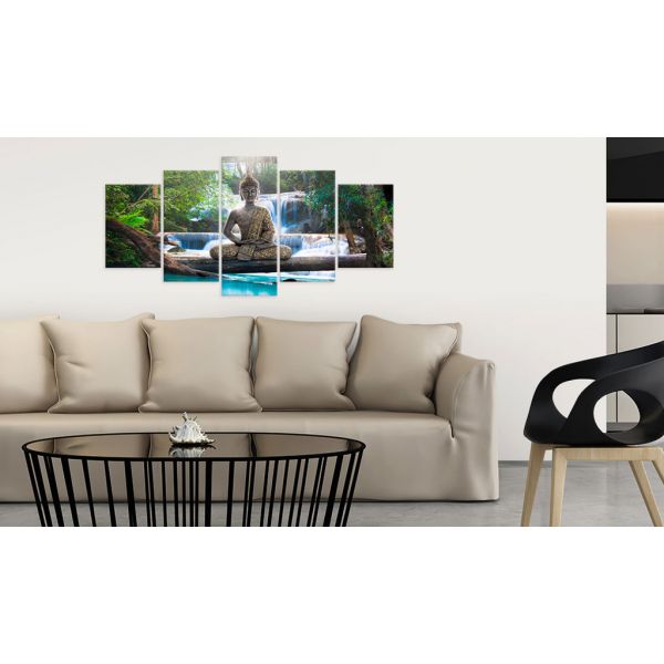 Tableau Zen Buddha and waterfall 200x100 cm - 2