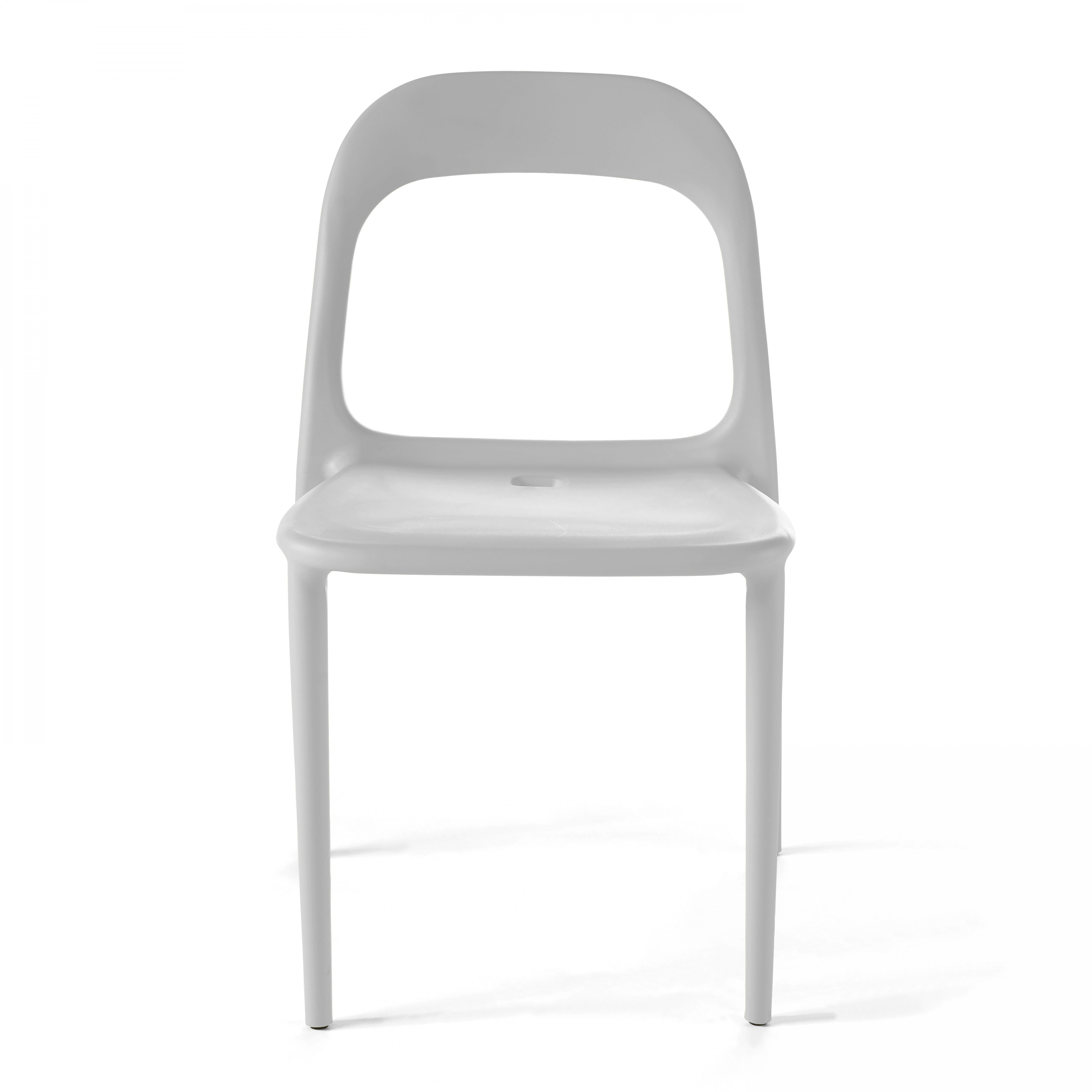 Chaise de jardin sans coussin Milan en Plastique Blanc - 5