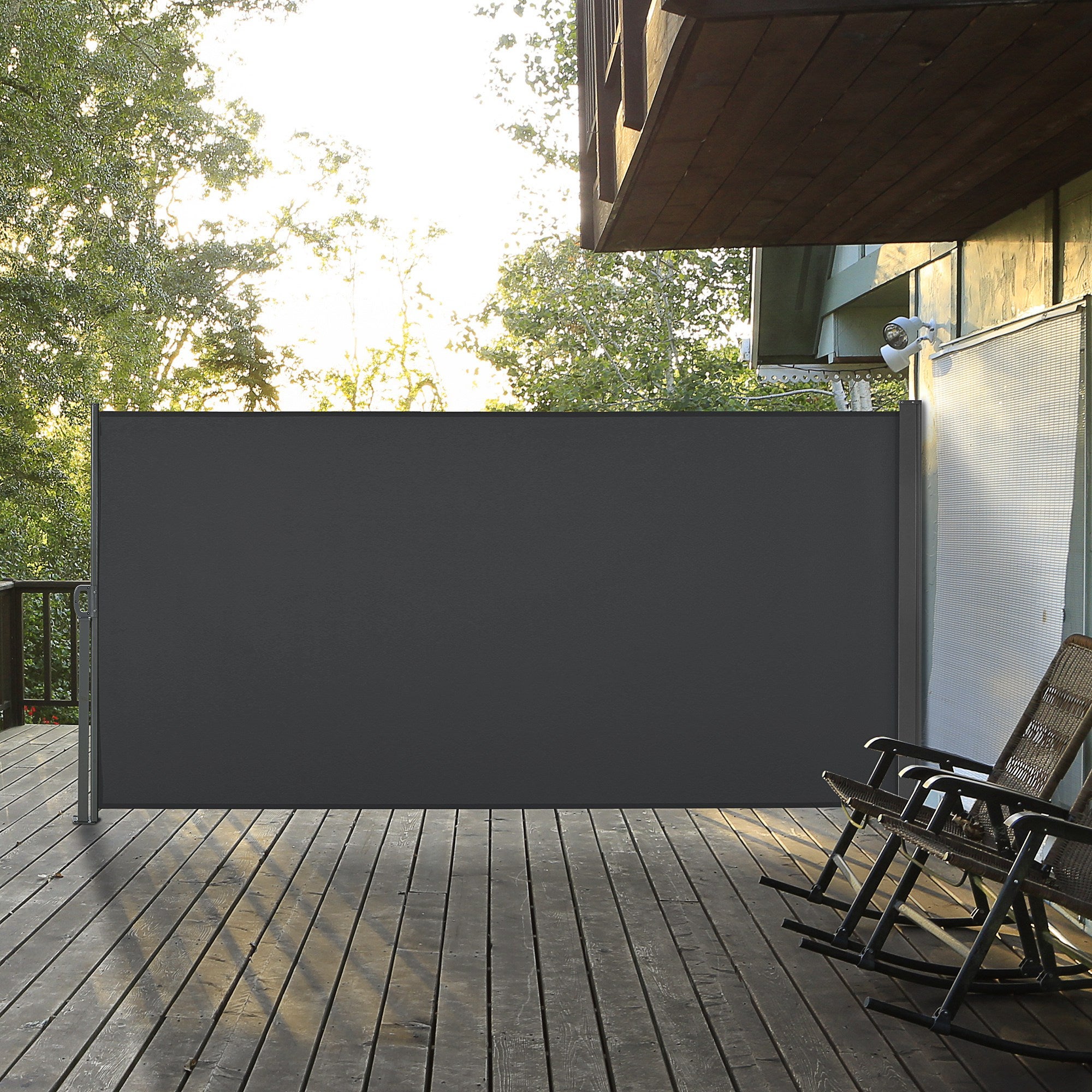 Toldo Lateral Retrátil Outsunny Cinzento Metal e Poliéster 300x160cm - 2