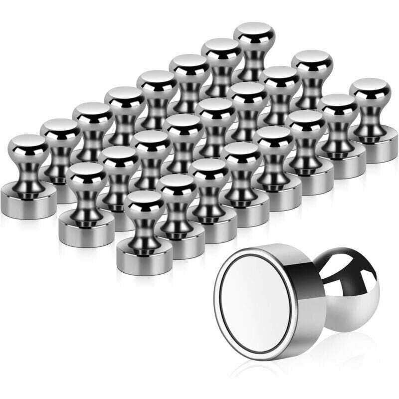 Magnet, 24 magneți metalici puternici 12x16mm - magneți din oțel inoxidabil pentru tablă albă, frigider etc.