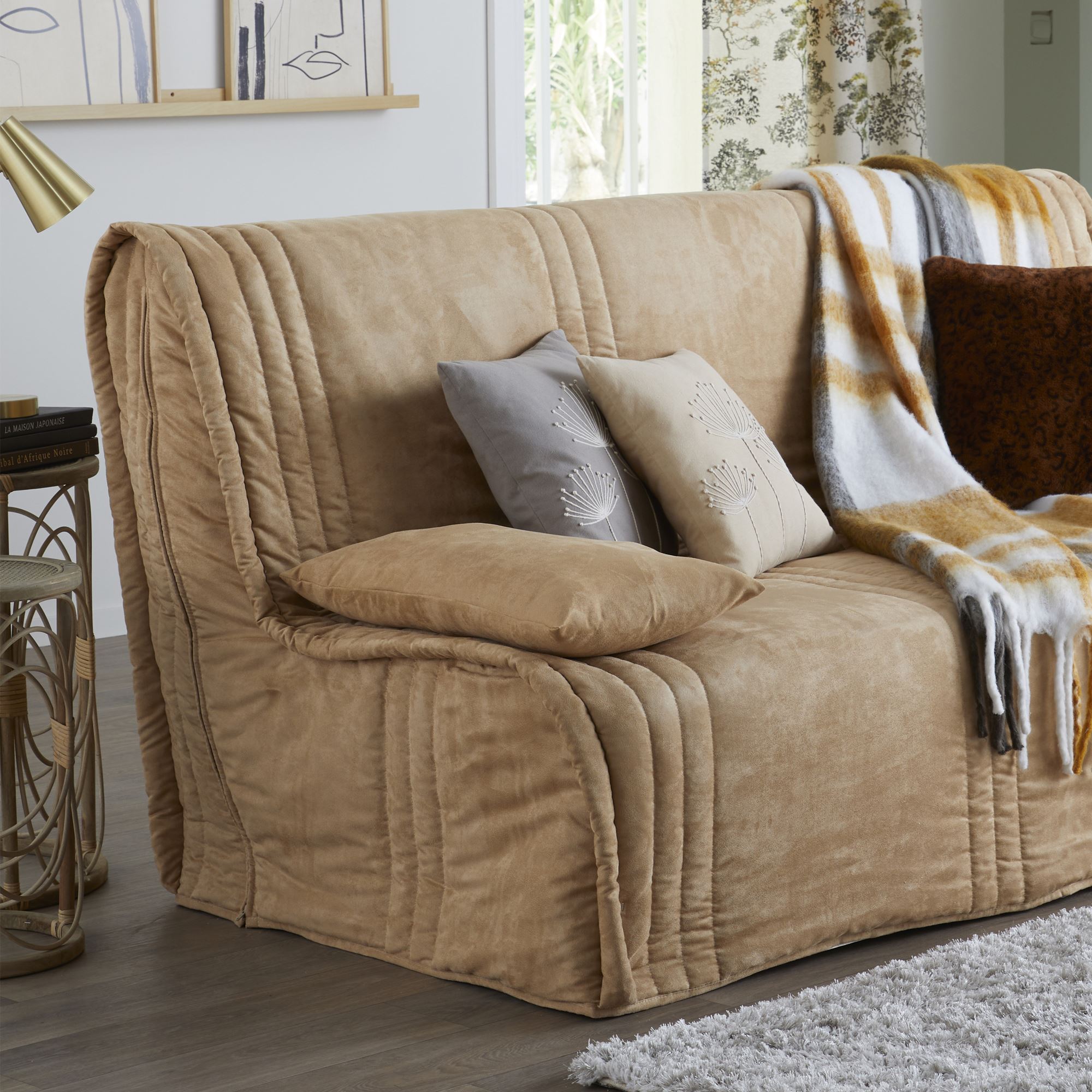 Coussin LAYA 40x40 beige en coton - 2