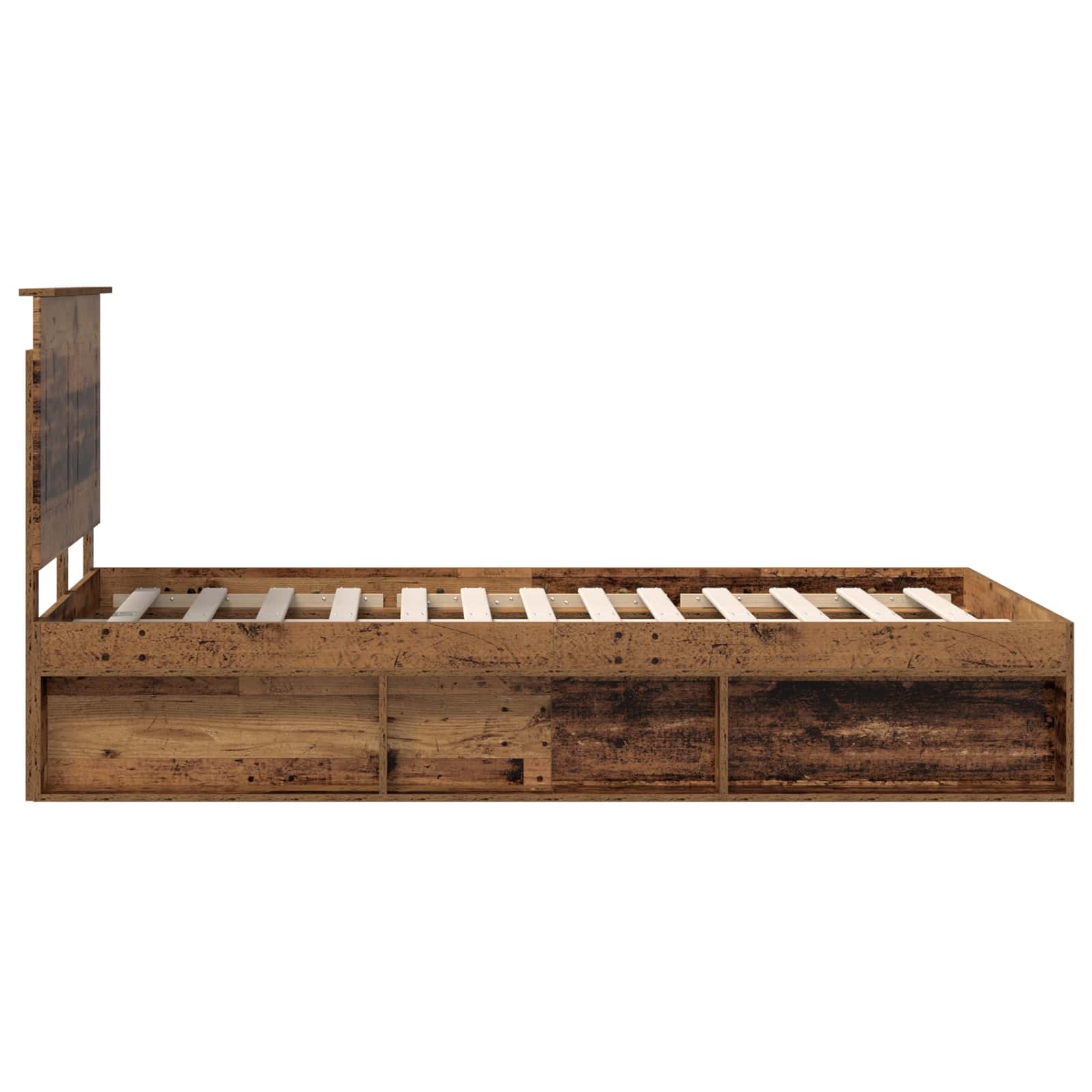 Cadre de lit bois ancien 120 x 190 cm bois de pin massif - 8