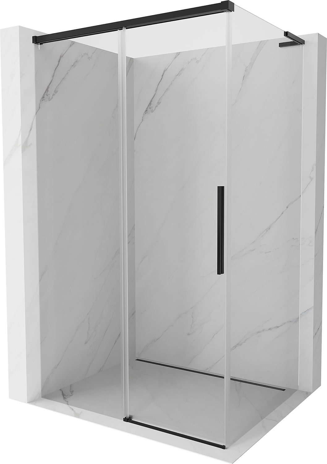 Mexen Rox L kabina prysznicowa rozsuwana 105 x 80 cm, transparent, czarna - 8C2L-105-080-70-00