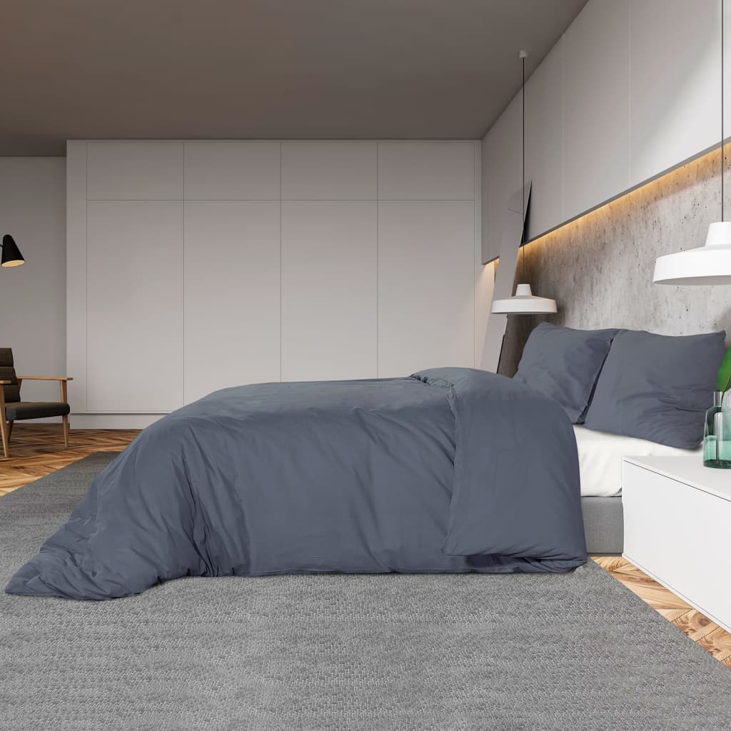 Conjunto de capa de edredom antracite 220x240 cm microfibra - 3
