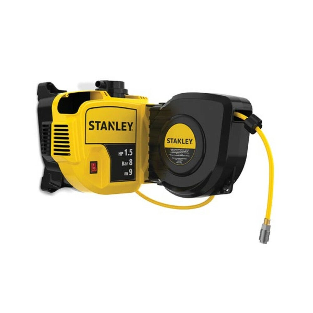 Stanley Compresseur, compresseur d'air sans huile, enrouleur automatique, montage mural, 1.5 ch, 8 bar, sans cuve - 2
