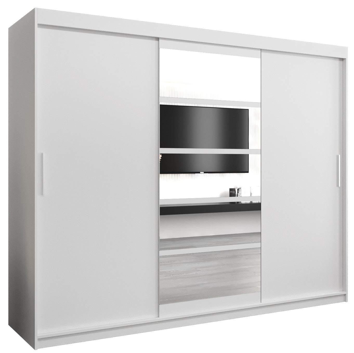 Szafa przesuwna garderoba ROMA 1 250 x 62 x 200 cm Biały - Abiks Meble