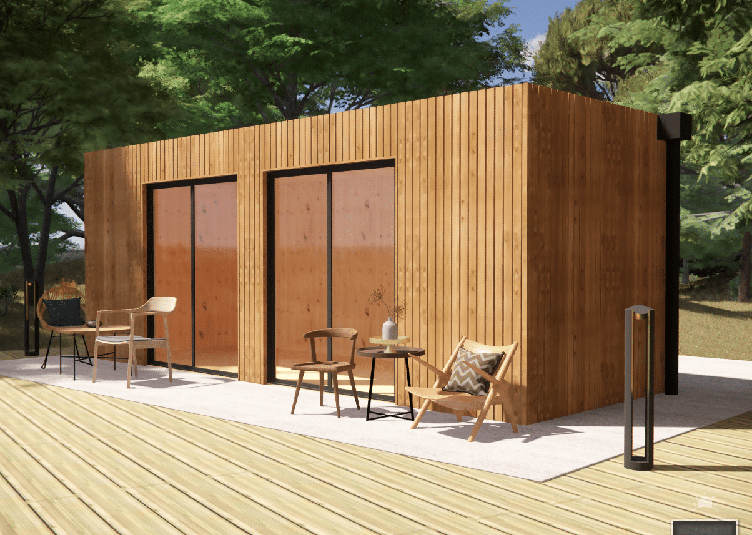 Annexe de jardin sans permis en bois 6,6 x 2,4 x 2,7 m avec plancher isolé / menuiseries alu k-line - 6