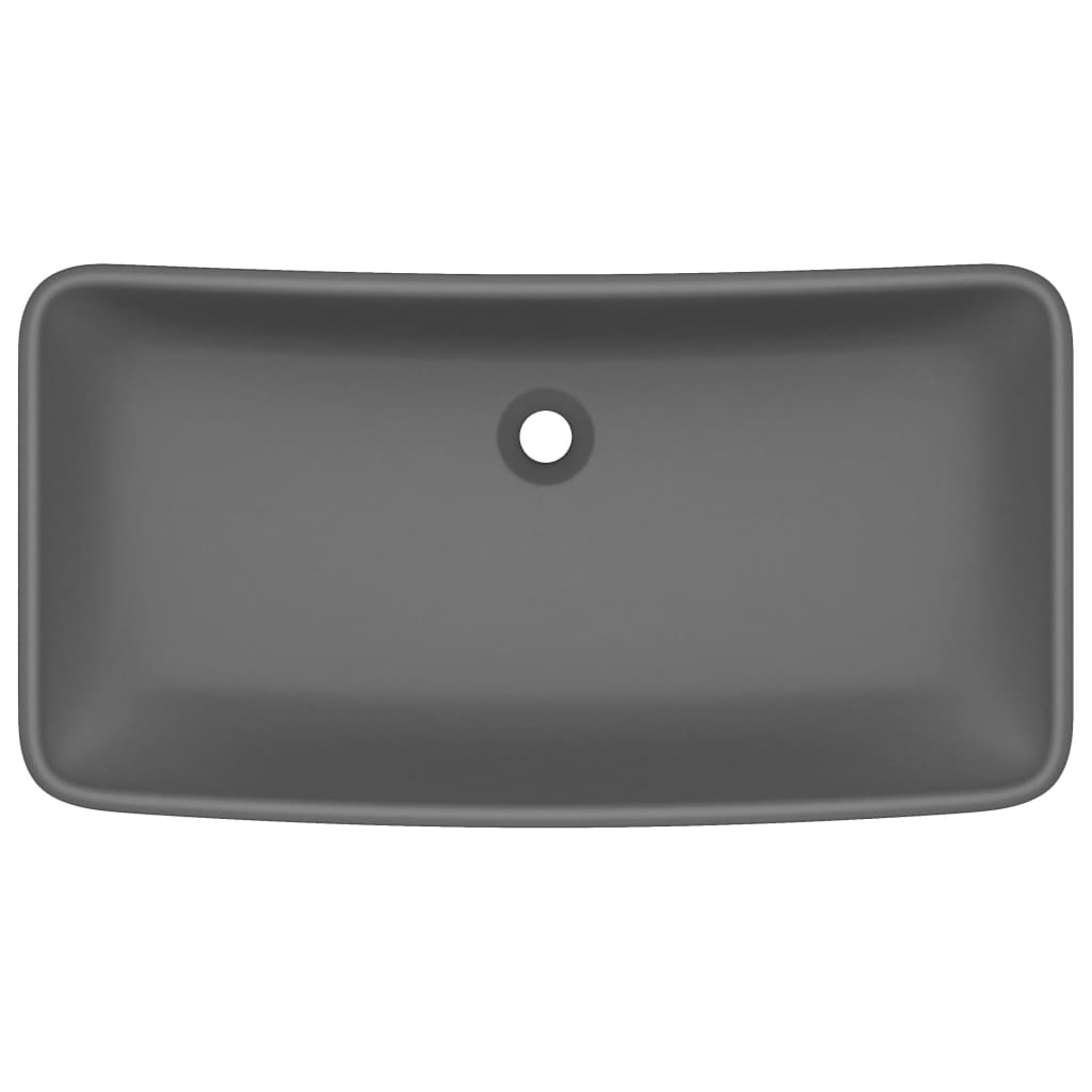 Lavabo rettangolare di lusso da appoggio WC lavabo bagno stanza cosmetica casa opaco 71 x 38 cm ceramica 02_0002703 - 2