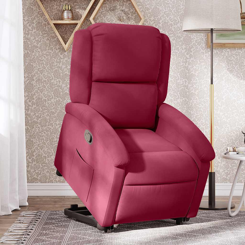 Fauteuil inclinable Rouge bordeaux Velours | Leroy Merlin