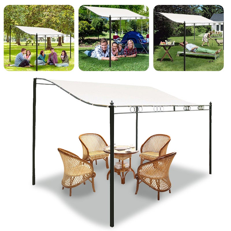 Parasol d'extérieur, imperméable, rétractable, parasol interchangeable et accessoires, sans mâts, 3 x 2,6 m - 3