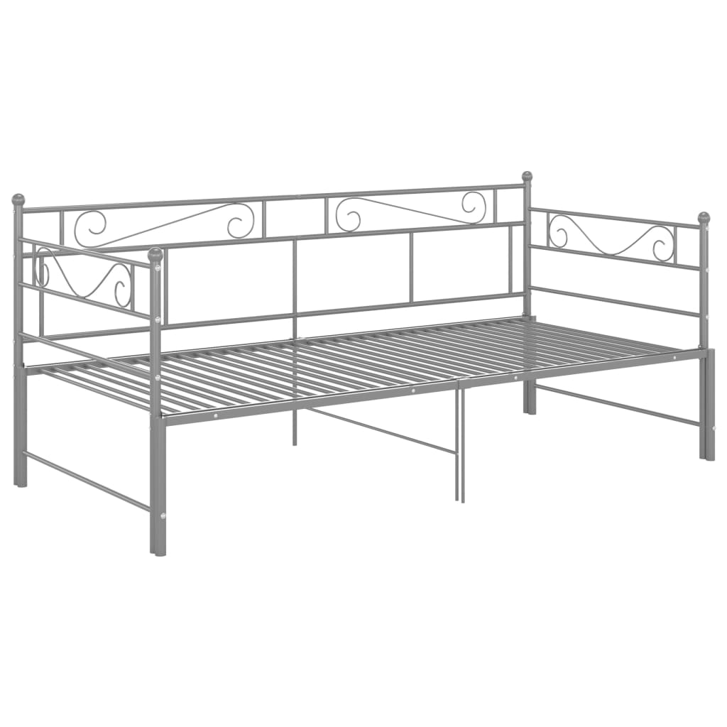 Maison Exclusive - Cadre de canapé-lit extensible sans matelas gris métal 90x200cm - 6