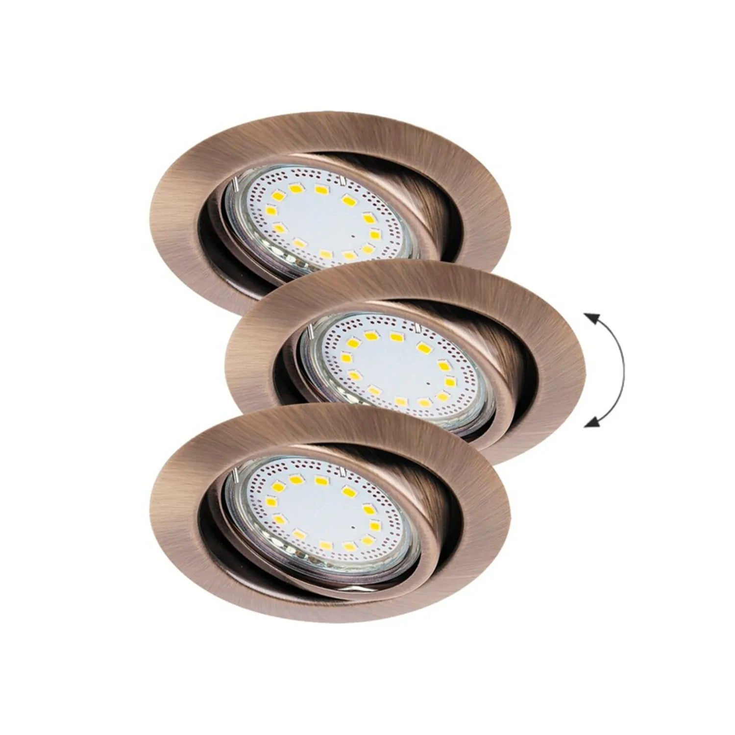 Zestaw 3 oczek sufitowych Lite brąz 3xGU10x50W okrągła ruchoma IP40 wym: 8,6 x 8,6 cm metal Rabalux