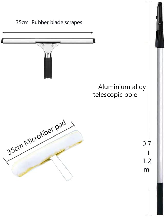 Raclette En Acier Inoxydable Pour Porte De Douche & Fenêtres - 25,4 Cm Avec Crochets Adhésifs - Nettoyage Sans Traces - 4