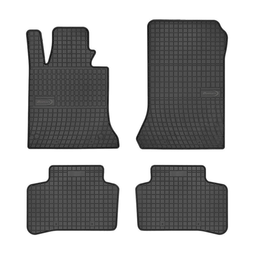 Bottari Set Tappeti Auto In Moquette Per Mercedes Classe GLK - 4 Pezzi, Nero, Made In Italy