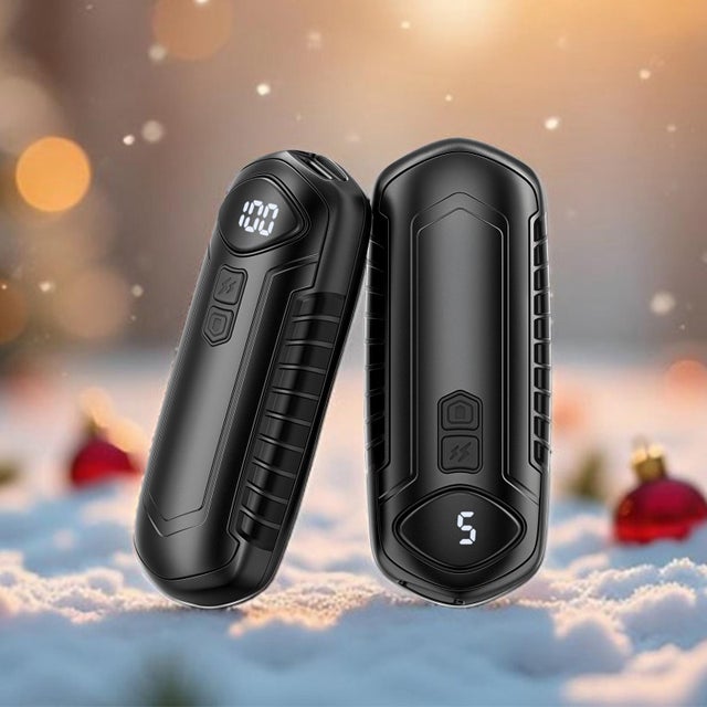Batterie Chauffante 2-en-1 Portable, 5 Niveaux 131℉, 3000mAh, 20h Autonomie, Compact et Léger